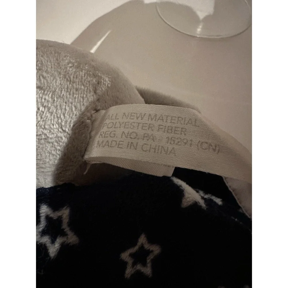 Carters‎ Child of Mine Puppy Dog Lovey Gray Navy Stars Security Blanket Rattles